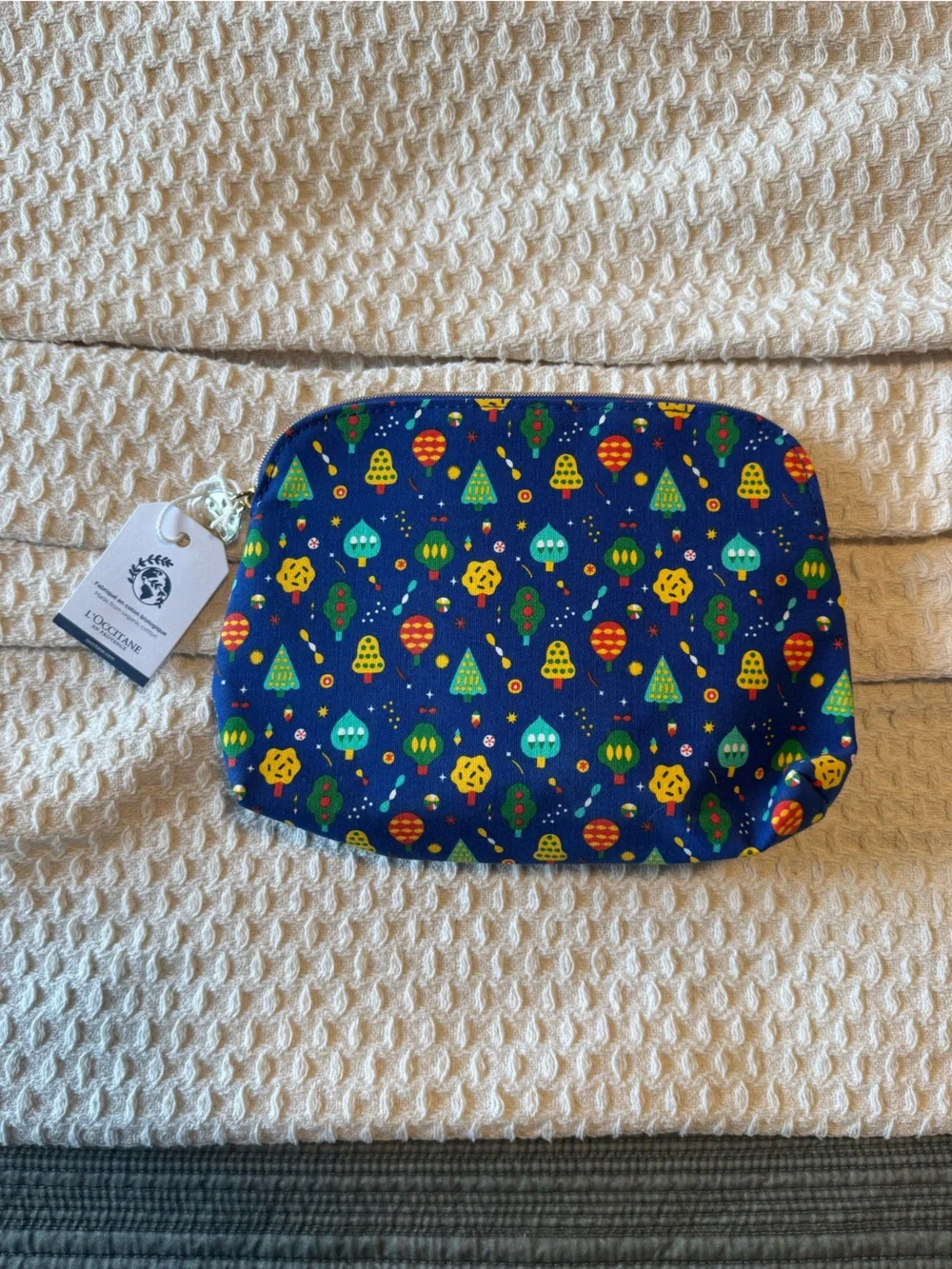 L'OCCITANE Navy Blue Holiday Ornament Cosmetic Pouch